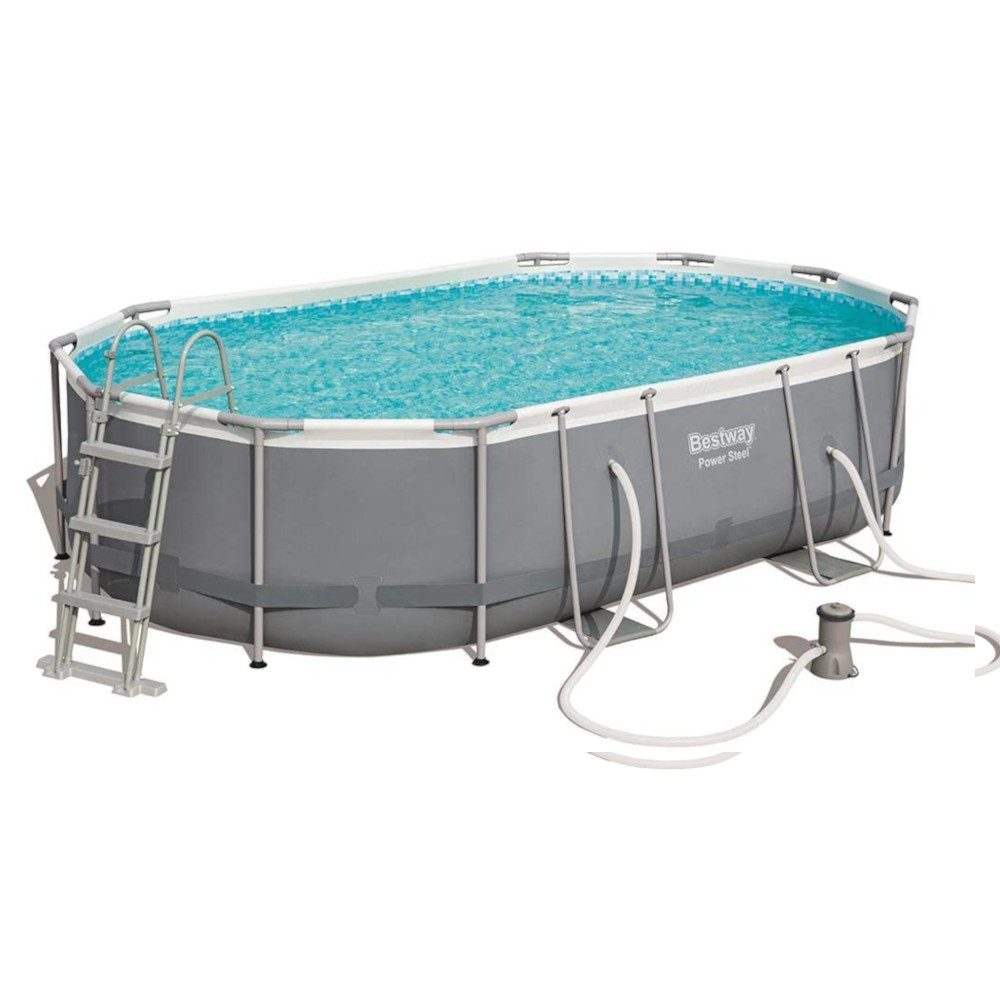 Piscina Fuori terra ovale BESTWAY 56448 Power Steel Frame - CM.488x305x107h